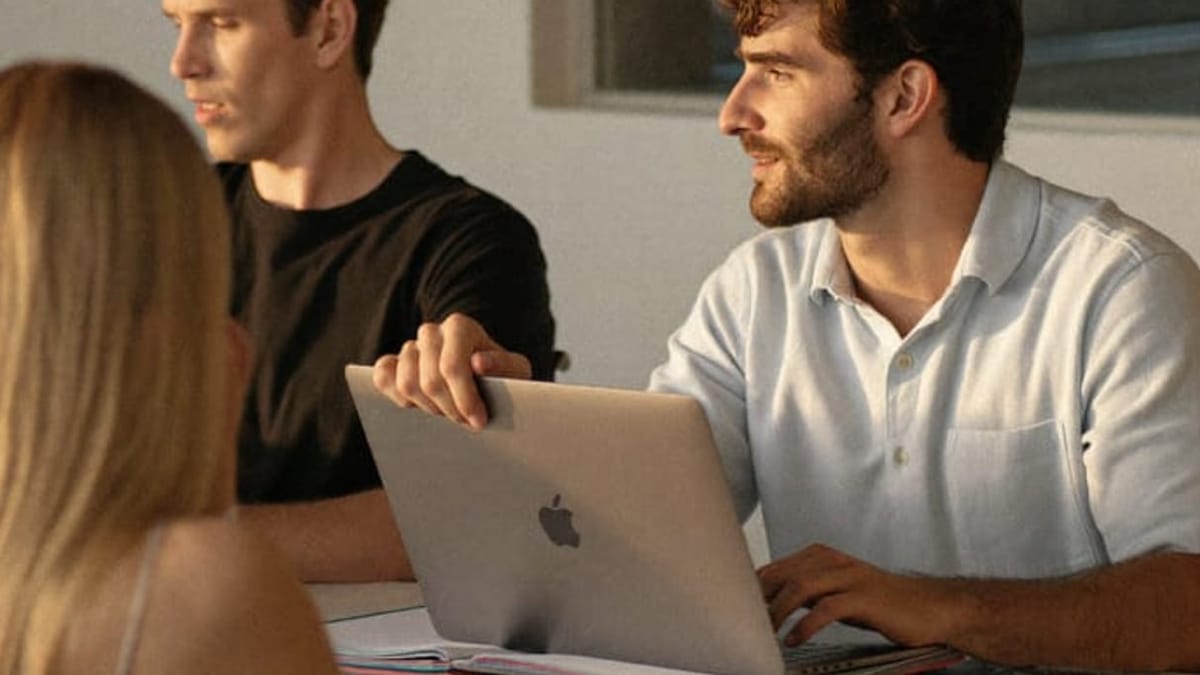 Equipo de agencia trabajando con luz cálida sobre un sistema ordenado