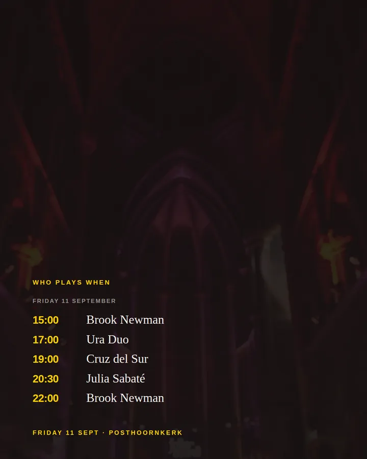 Post con los horarios del viernes.