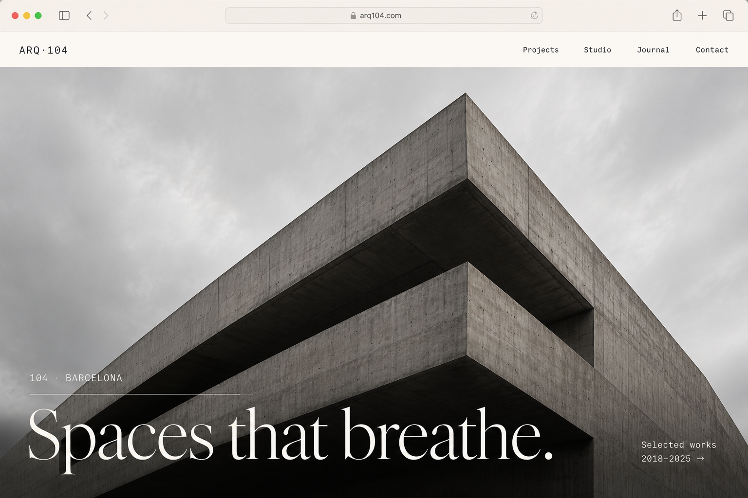 Arq·104 · Studio portfolio
